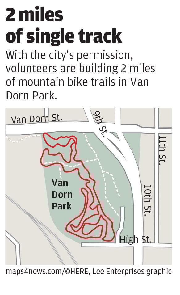 2 miles of single track in Van Dorn Park